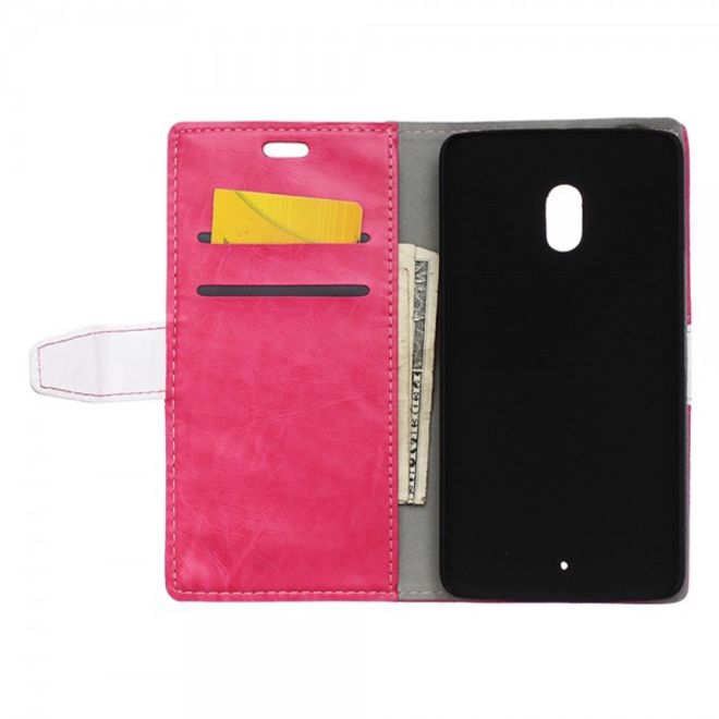 Motorola Moto X Play Schlichtes Crazy Horse Leder Case mit Standfunktion - rosa