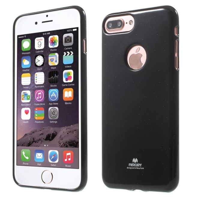 Newsets Mercury - Case für iPhone 8 Plus / 7 Plus - Hülle aus TPU Plastik - leicht glänzend - schwarz
