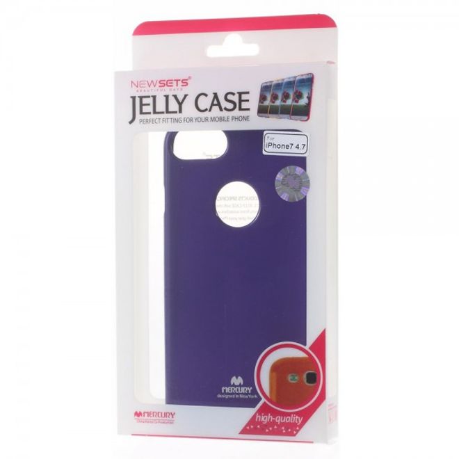 Newsets Mercury - iPhone SE (2022) / SE (2020) / 8 / 7 Case - TPU Hülle - Flash Powder - purpur