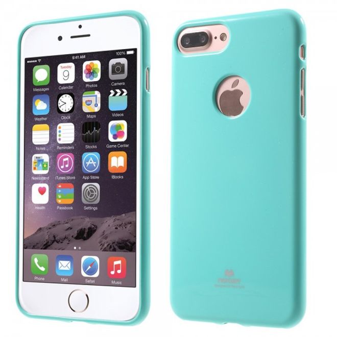 Newsets Mercury - iPhone 8 Plus / 7 Plus Case - Hülle aus TPU Plastik - leicht glänzend - cyan