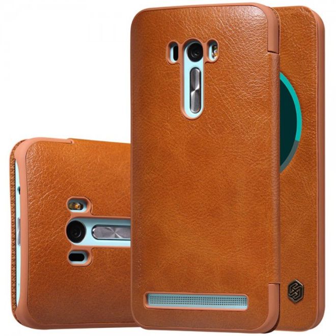 Nillkin - Asus Zenfone Selfie Handyhülle - Cover aus Leder - Qin Series - Smart View - braun