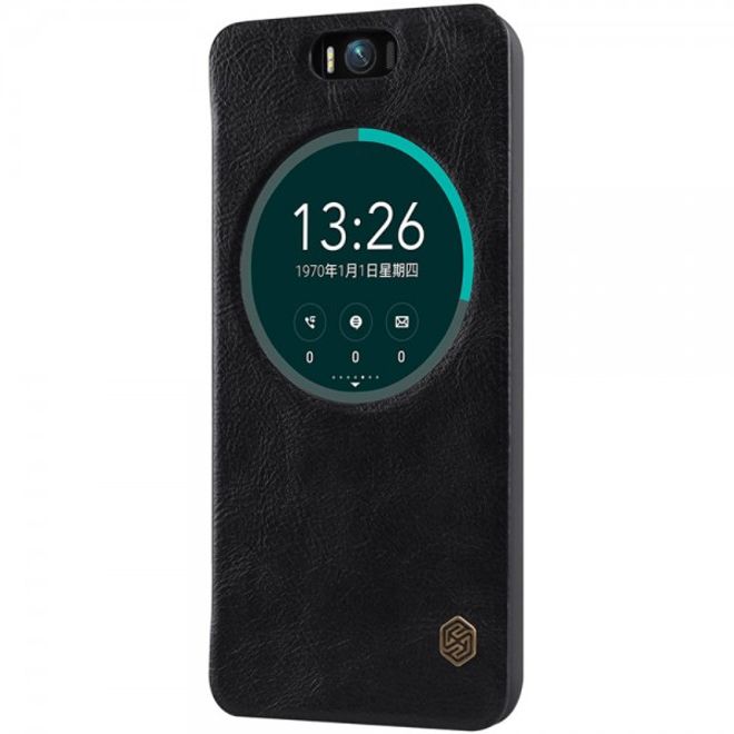 Nillkin - Asus Zenfone Selfie Handyhülle - Cover aus Leder - Qin Series - Smart View - schwarz