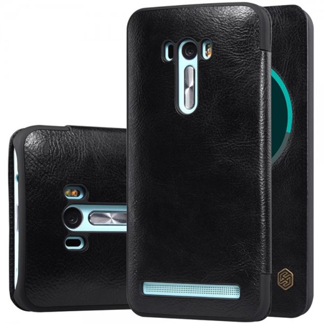 Nillkin - Asus Zenfone Selfie Handyhülle - Cover aus Leder - Qin Series - Smart View - schwarz