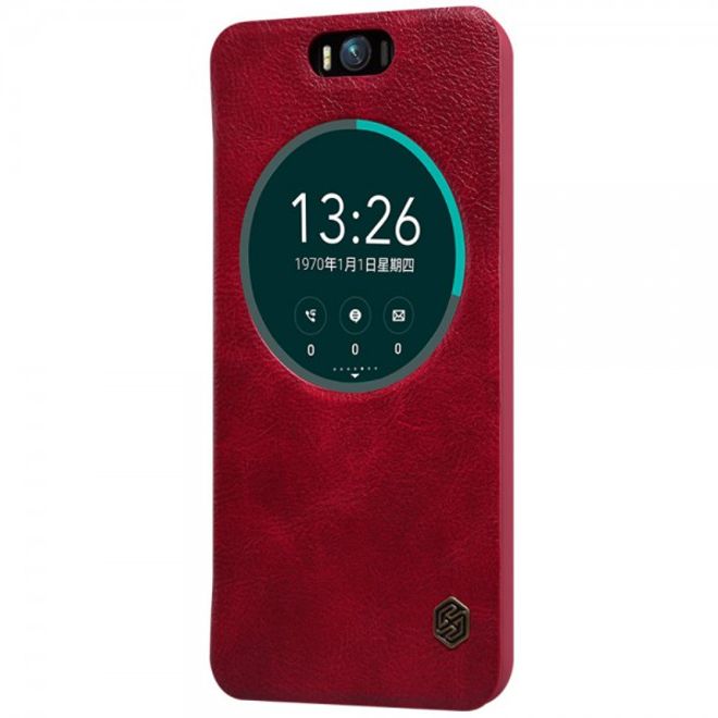 Nillkin - Asus Zenfone Selfie Handyhülle - Cover aus Leder - Qin Series - Smart View - rot