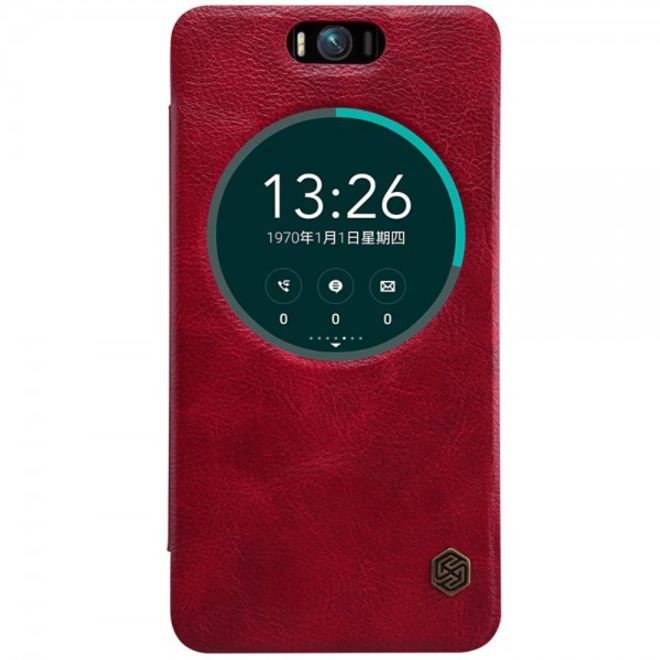 Nillkin - Asus Zenfone Selfie Handyhülle - Cover aus Leder - Qin Series - Smart View - rot