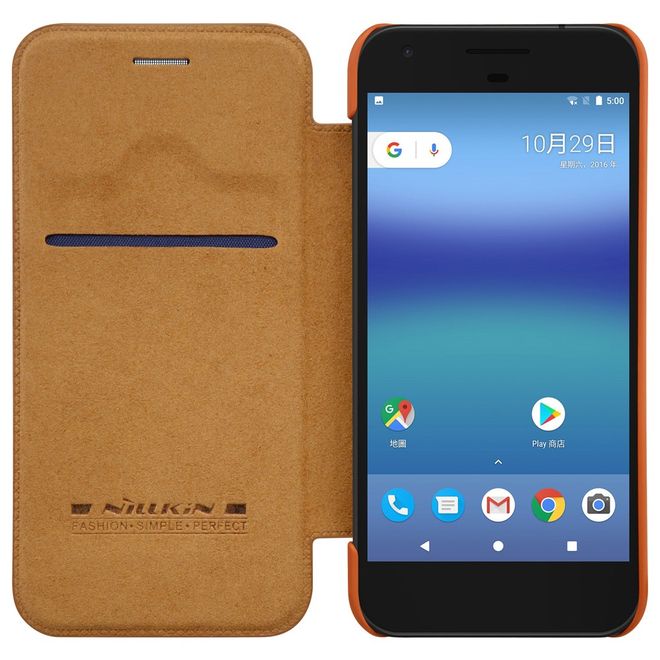 Nillkin - Handyhülle für Google Pixel - Case aus Leder - Qin Series - braun