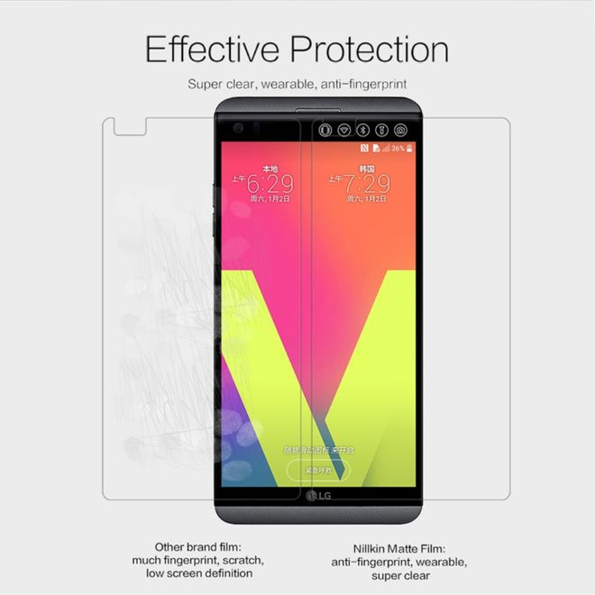 Nillkin - LG V20 Schutzfolie - mit kratzfester Beschichtung - matt