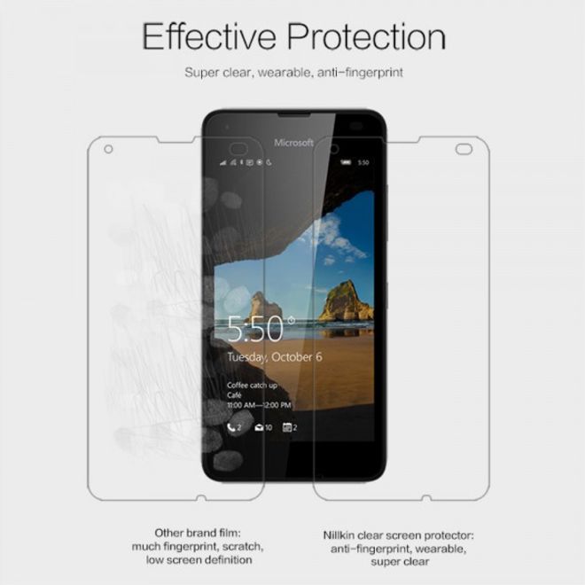 Nillkin - Microsoft Lumia 550 Schutzfolie - mit Anti-Fingerabdruck Beschichtung - superklar