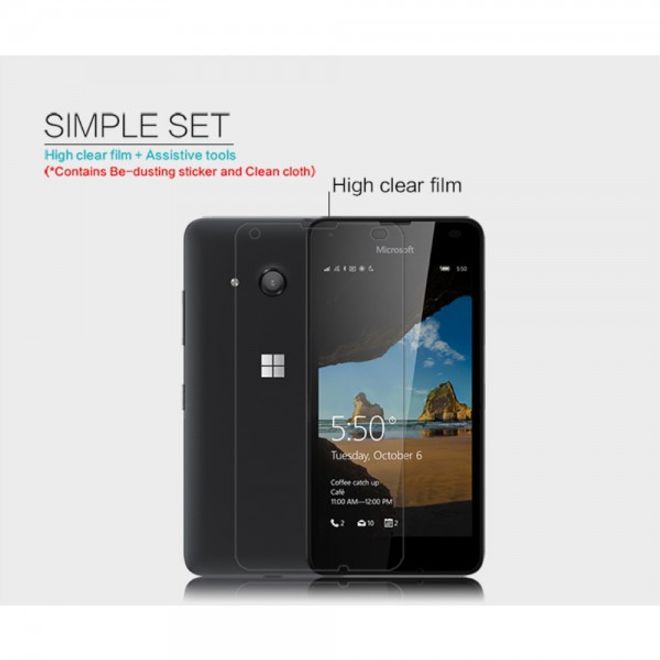 Nillkin - Microsoft Lumia 550 Schutzfolie - mit Anti-Fingerabdruck Beschichtung - superklar