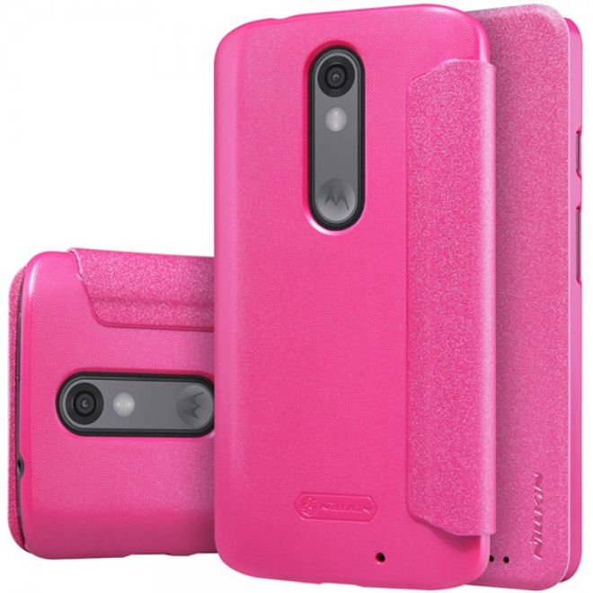 Nillkin - Motorola Moto X Force Hülle - Case aus Leder - Sparkle Series - rosa