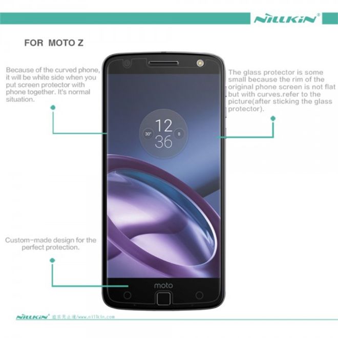 Nillkin - Motorola Moto Z Schutzfolie - mit Anti-Fingerabdruck Beschichtung - klar