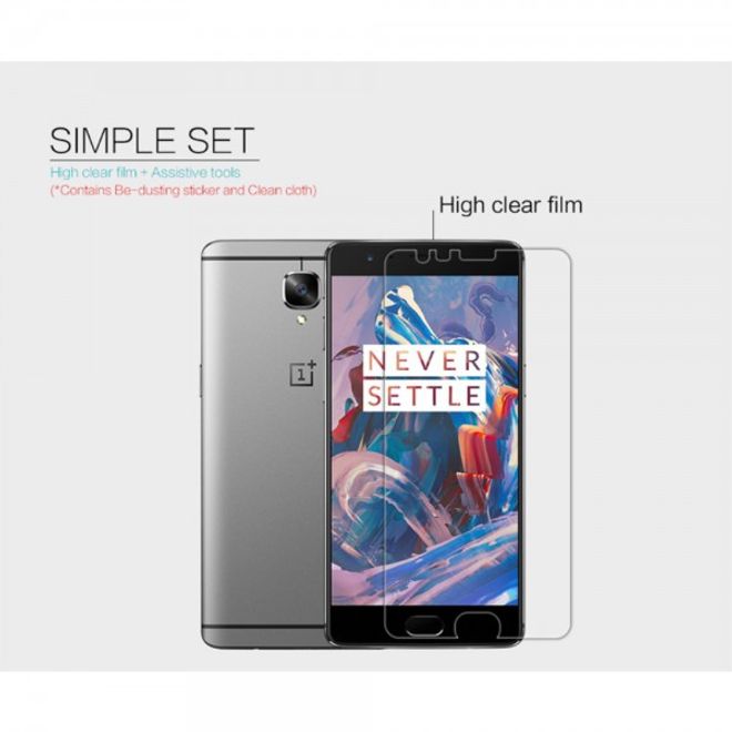 Nillkin - OnePlus 3 / 3t Schutzfolie - mit Anti-Fingerabdruck Beschichtung - HD klar