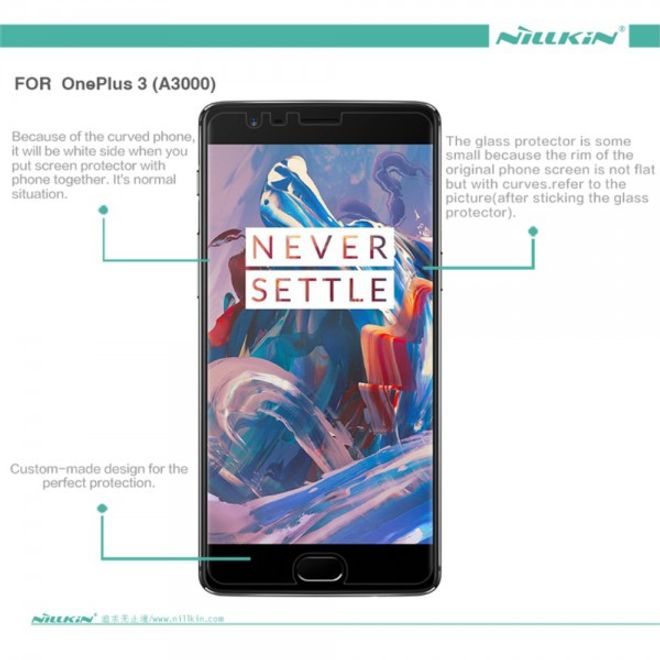 Nillkin - OnePlus 3 / 3t Schutzfolie - mit Anti-Fingerabdruck Beschichtung - HD klar