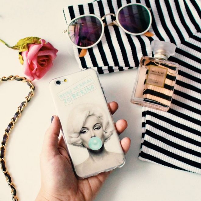 iPhone 6 Plus/6S Plus Phone Case - TPU Soft Case - Marilyn Monroe and the quote "Being normal is boring"