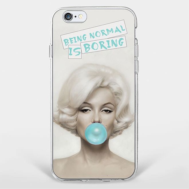 iPhone 6 Plus/6S Plus Phone Case - TPU Soft Case - Marilyn Monroe and the quote "Being normal is boring"