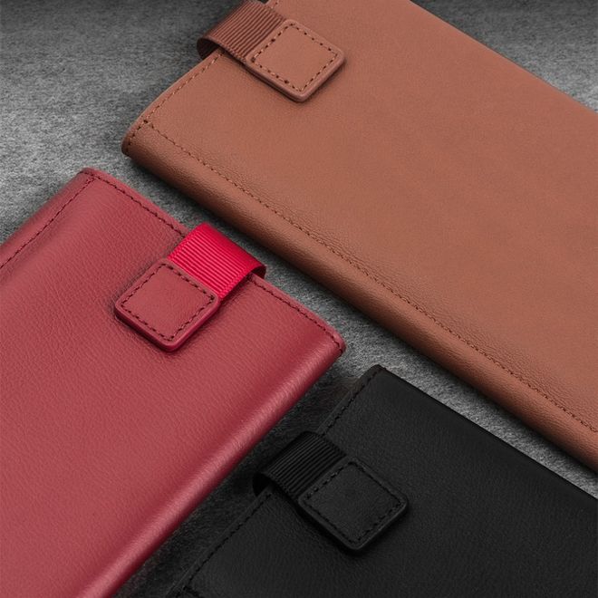 Qialino - iPhone 8 Plus / 7 Plus Handyhülle - Geldbörsenhülle aus Echtleder - mit Kreditkartenslots - schwarz