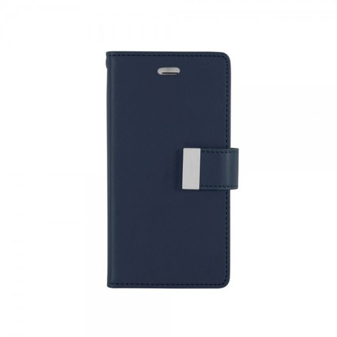 Goospery - Cover für Samsung Galaxy Note 5 - Handyhülle aus Leder - Rich Diary Series - navy/lime