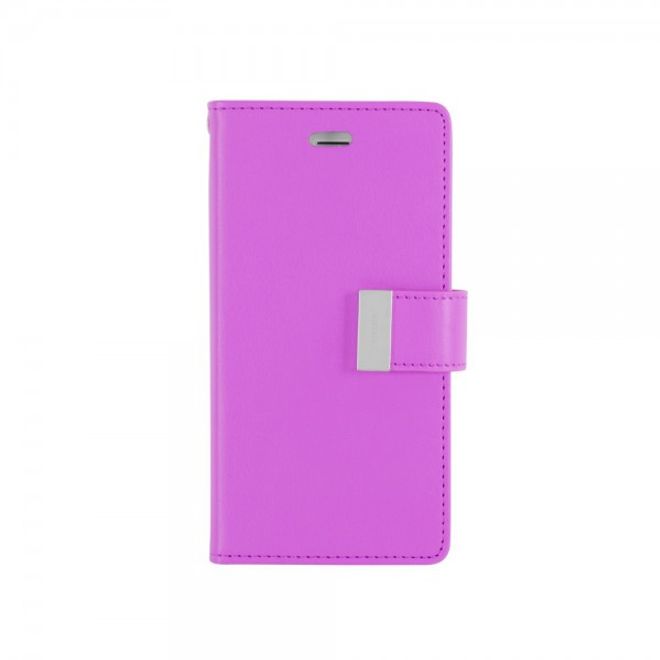 Goospery - Cover für Samsung Galaxy Note Edge - Handyhülle aus Leder - Rich Diary Series - purpur/navy