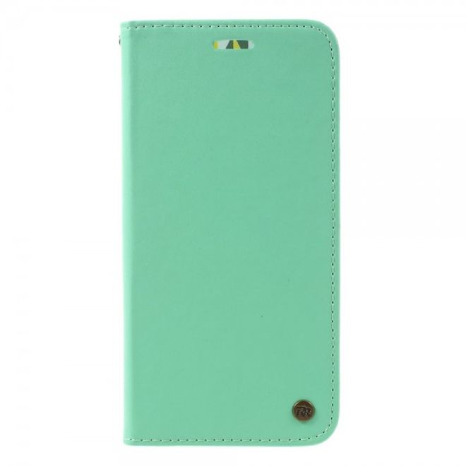 Roar Korea - Asus Zenfone Max Case - Leder Flip Hülle - mit Standfunktion - cyan