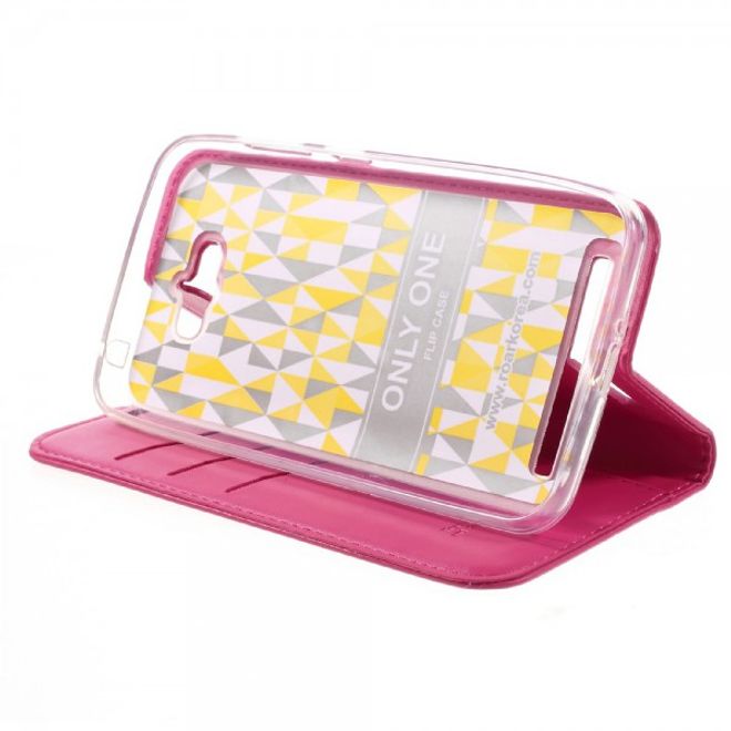 Roar Korea - Asus Zenfone Max Case - Leder Flip Hülle - mit Standfunktion - rosa