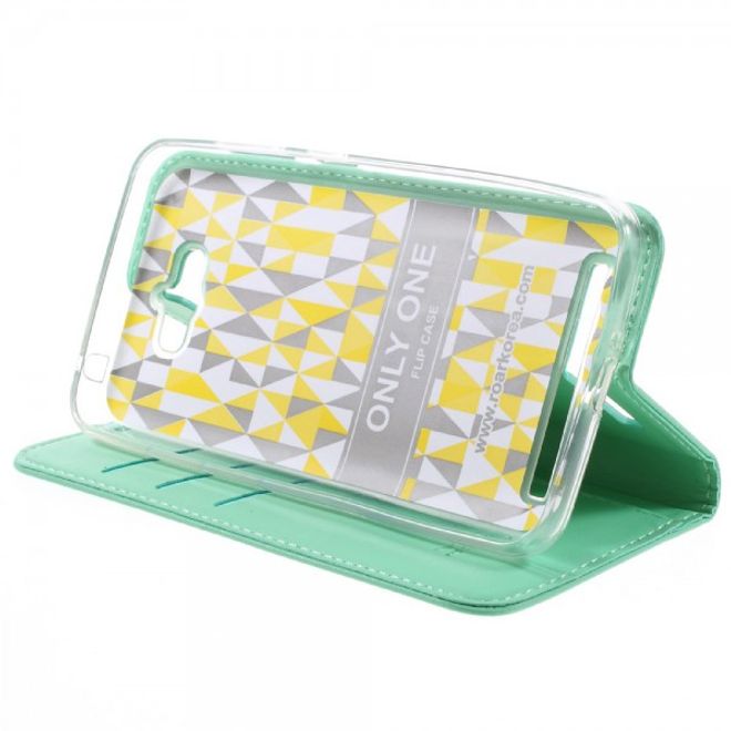 Roar Korea - Asus Zenfone Max Case - Leder Flip Hülle - mit Standfunktion - cyan