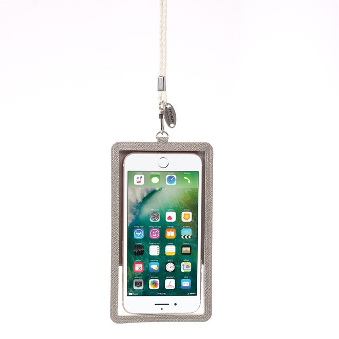 Roar Korea - Handyhülle aus Leder und Plastik - mit Kreditkartenslots - für Smartphones bis 5 Zoll - grau