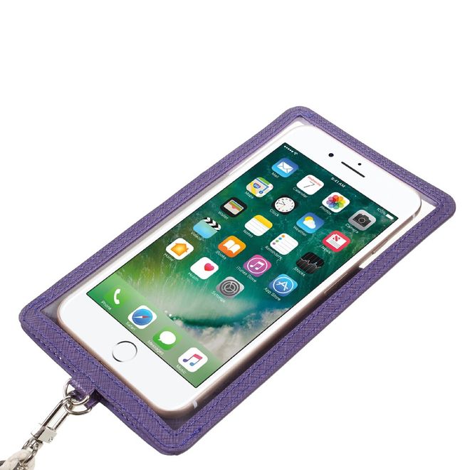Roar Korea - Leder und Plastik Hülle - mit Kreditkartenslots - für Smartphones bis 5 Zoll - purpur