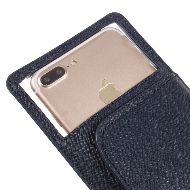 Roar Korea - Handyhülle aus Leder und Plastik - mit Kreditkartenslots - für Smartphones bis 5 Zoll - dunkelblau