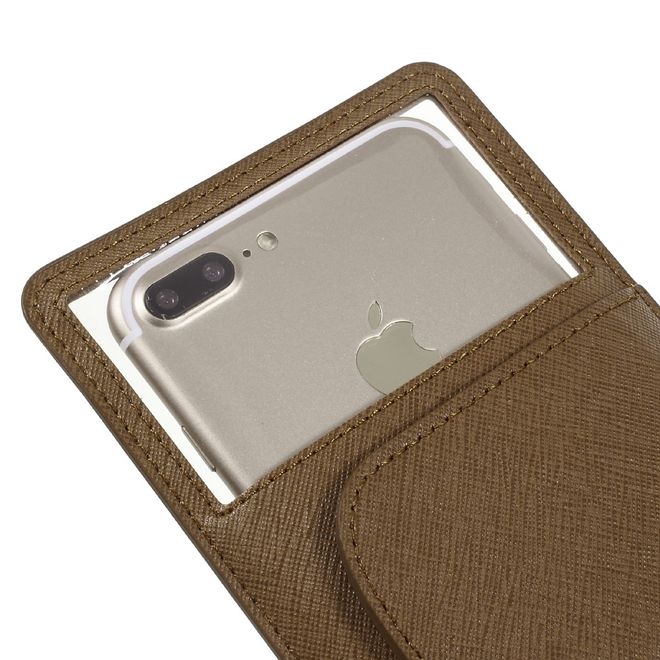 Roar Korea - Handyhülle aus Leder und Plastik - mit Kreditkartenslots - für Smartphones bis 5 Zoll - braun