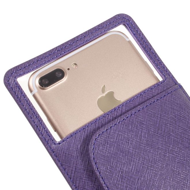 Roar Korea - Leder und Plastik Hülle - mit Kreditkartenslots - für Smartphones bis 5 Zoll - purpur