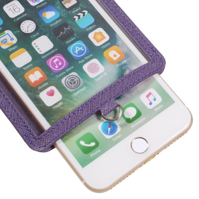 Roar Korea - Leder und Plastik Hülle - mit Kreditkartenslots - für Smartphones bis 5 Zoll - purpur
