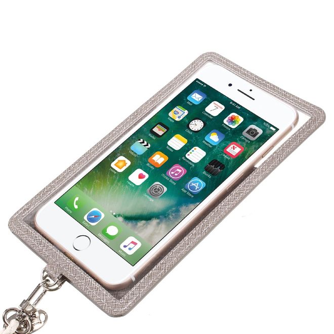 Roar Korea - Handyhülle aus Leder und Plastik - mit Kreditkartenslots - für Smartphones bis 5 Zoll - grau