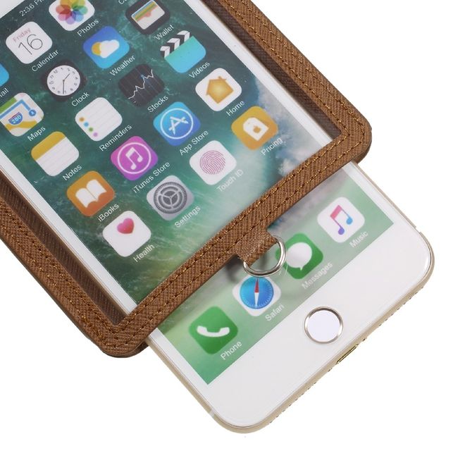 Roar Korea - Handyhülle aus Leder und Plastik - mit Kreditkartenslots - für Smartphones bis 5 Zoll - braun