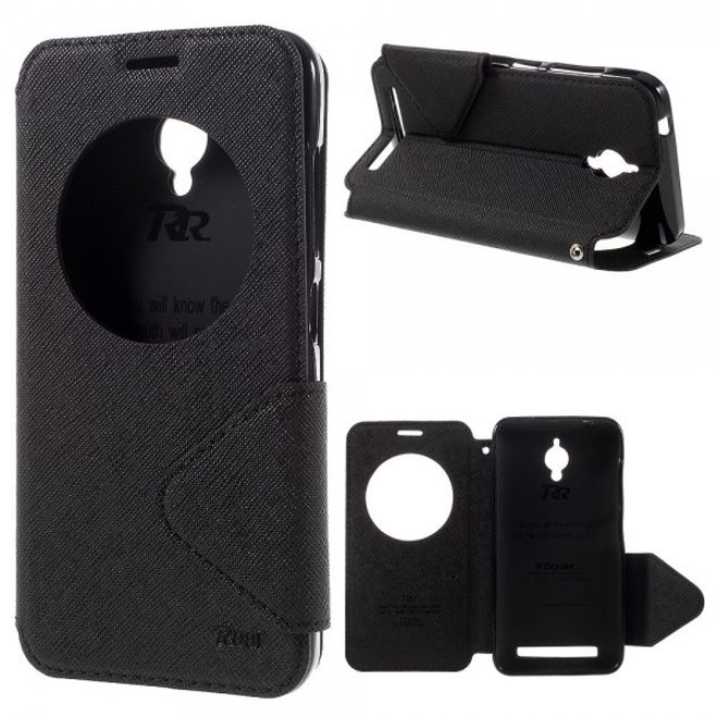 Roar Korea - Handyhülle für Asus Zenfone Go - Case aus Leder - Diary View Series - schwarz