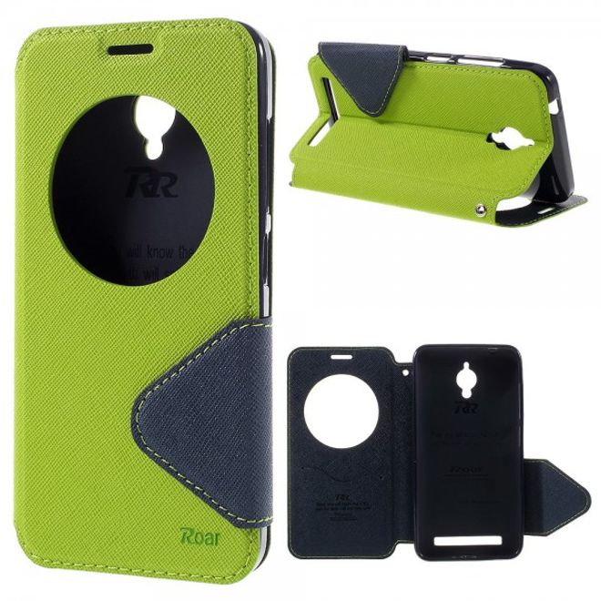 Roar Korea - Handyhülle für Asus Zenfone Go - Case aus Leder - Diary View Series - grün