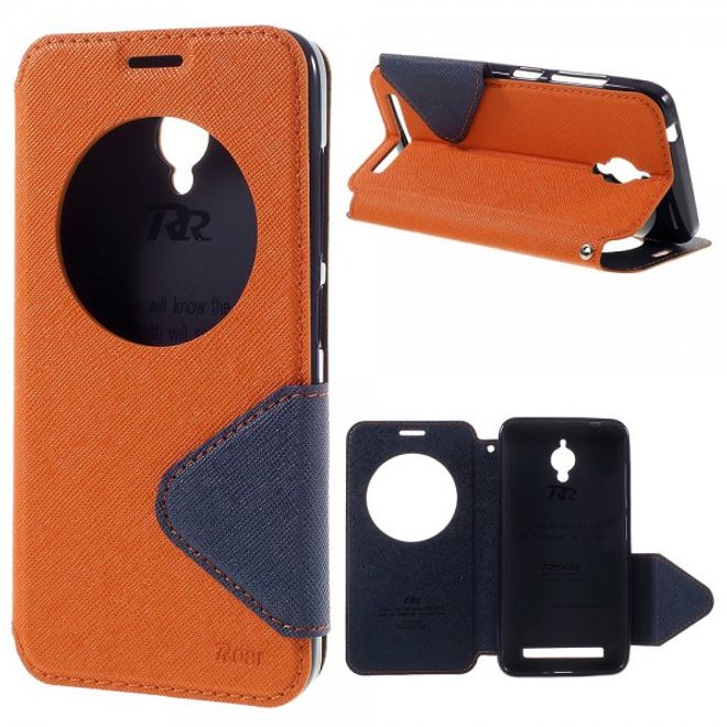 Roar Korea - Handyhülle für Asus Zenfone Go - Case aus Leder - Diary View Series - orange