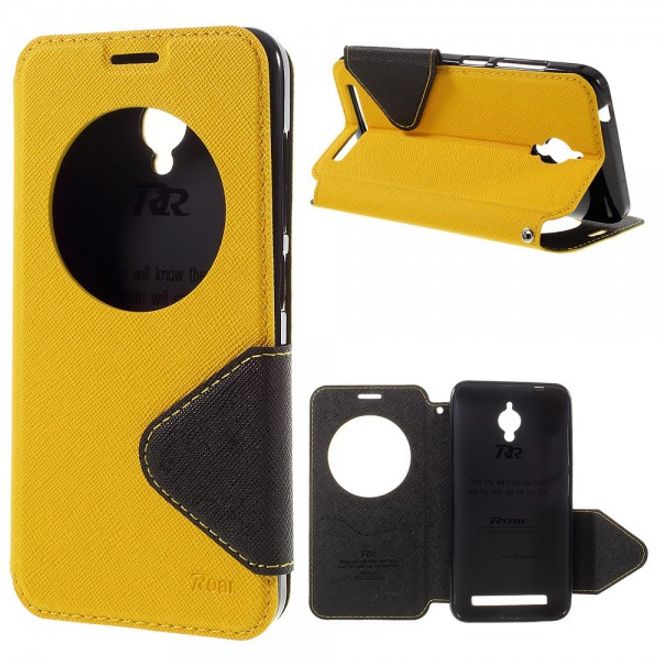 Roar Korea - Handyhülle für Asus Zenfone Go - Case aus Leder - Diary View Series - gelb