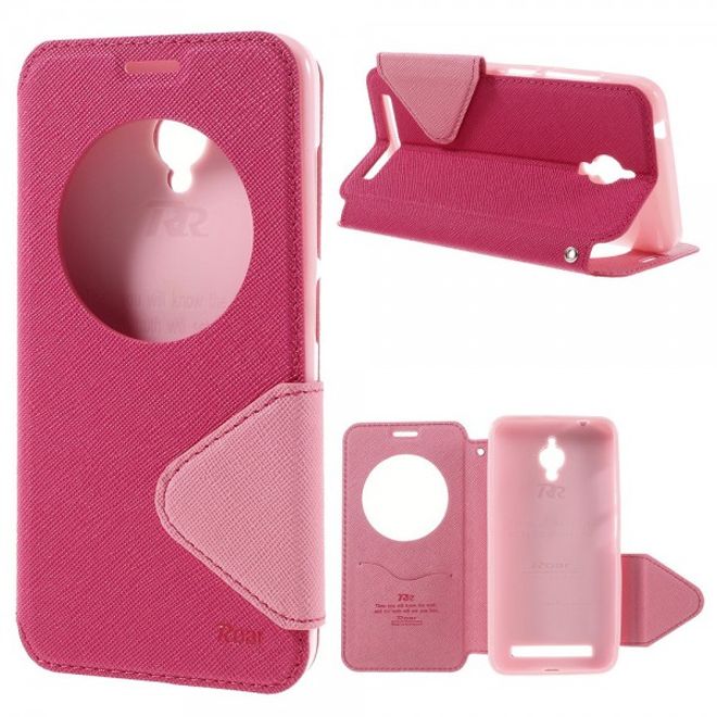 Roar Korea - Handyhülle für Asus Zenfone Go - Case aus Leder - Diary View Series - rosa