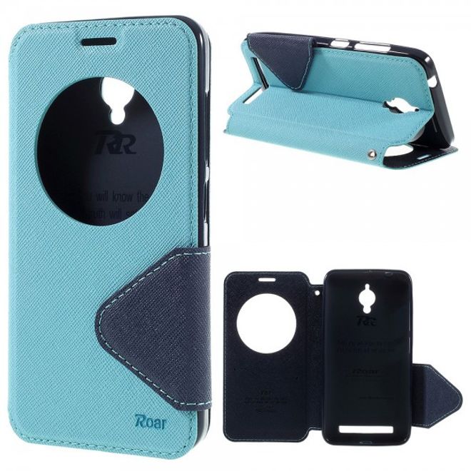 Roar Korea - Handyhülle für Asus Zenfone Go - Case aus Leder - Diary View Series - hellblau