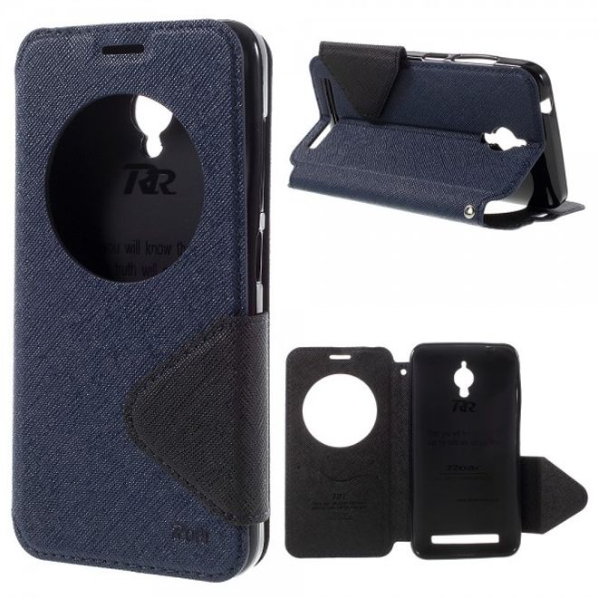Roar Korea - Handyhülle für Asus Zenfone Go - Case aus Leder - Diary View Series - dunkelblau