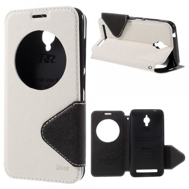 Roar Korea - Handyhülle für Asus Zenfone Go - Case aus Leder - Diary View Series - weiss