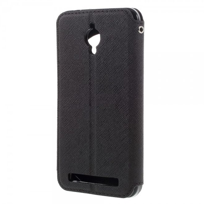 Roar Korea - Handyhülle für Asus Zenfone Go - Case aus Leder - Diary View Series - schwarz