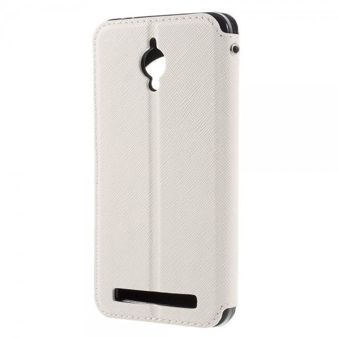 Roar Korea - Handyhülle für Asus Zenfone Go - Case aus Leder - Diary View Series - weiss
