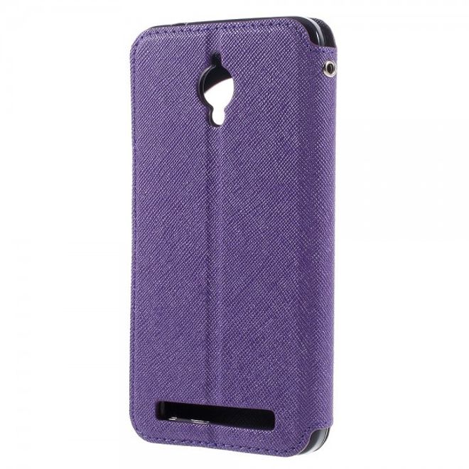 Roar Korea - Handyhülle für Asus Zenfone Go - Case aus Leder - Diary View Series - purpur