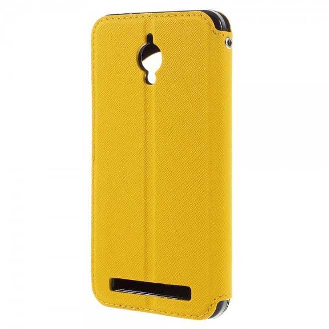 Roar Korea - Handyhülle für Asus Zenfone Go - Case aus Leder - Diary View Series - gelb
