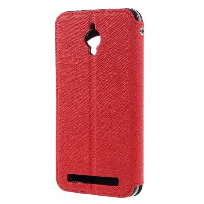 Roar Korea - Asus Zenfone Go Hülle - Case aus Leder - Diary View Series - rot