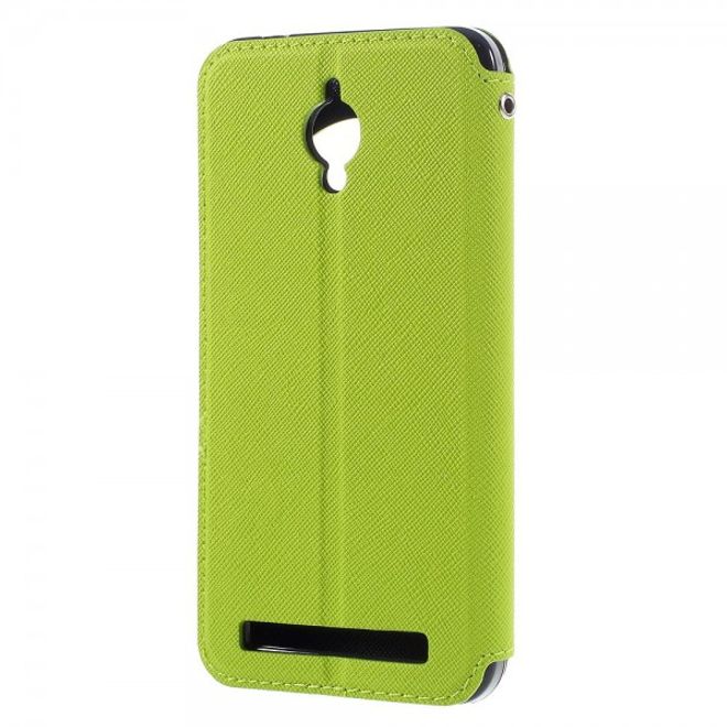 Roar Korea - Handyhülle für Asus Zenfone Go - Case aus Leder - Diary View Series - grün