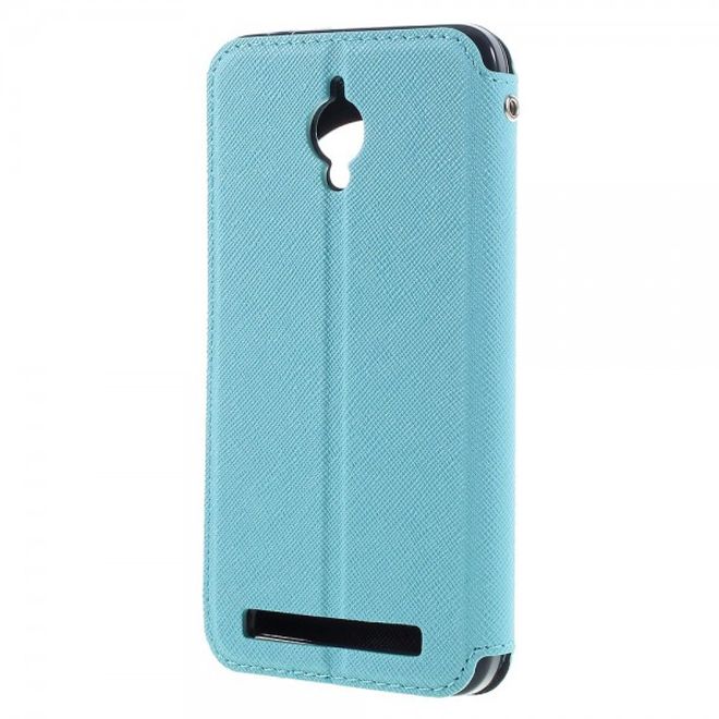 Roar Korea - Handyhülle für Asus Zenfone Go - Case aus Leder - Diary View Series - hellblau