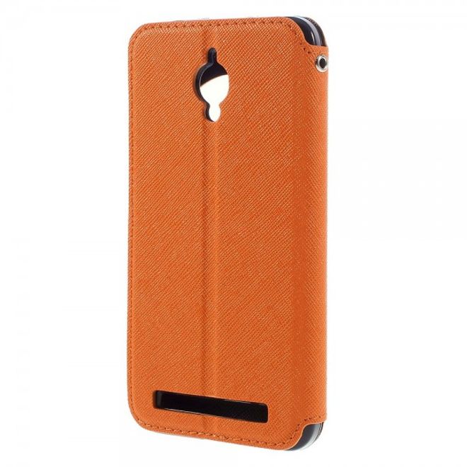 Roar Korea - Handyhülle für Asus Zenfone Go - Case aus Leder - Diary View Series - orange