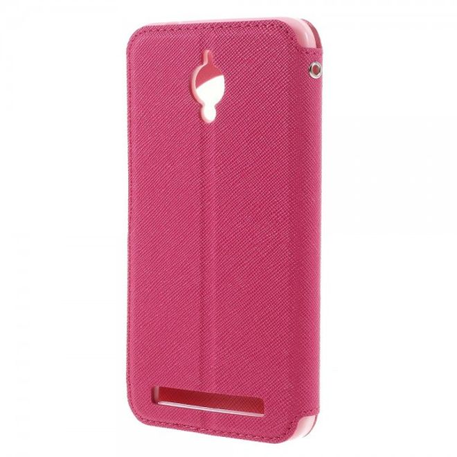 Roar Korea - Handyhülle für Asus Zenfone Go - Case aus Leder - Diary View Series - rosa